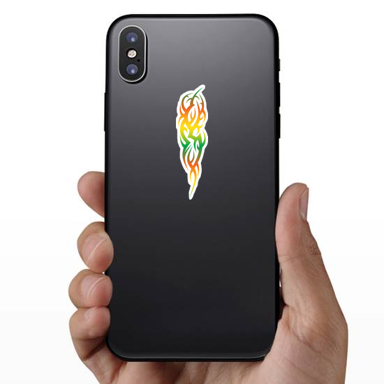 Tribal Art Multi-Color Flames Sticker