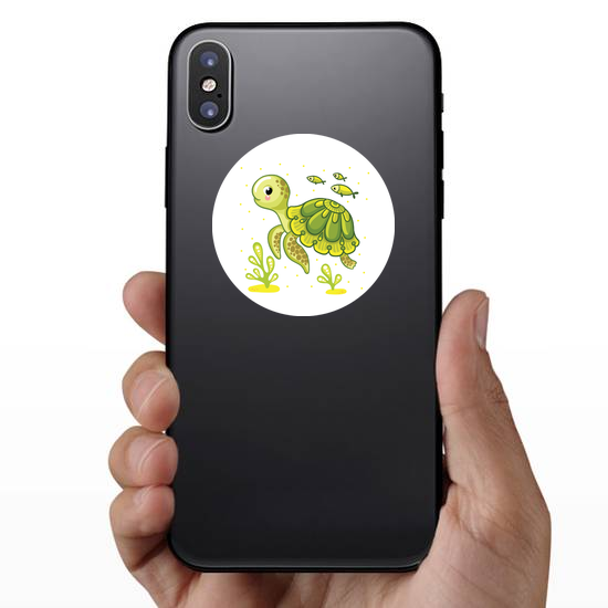 Turtle and Fish Ocean Sticker