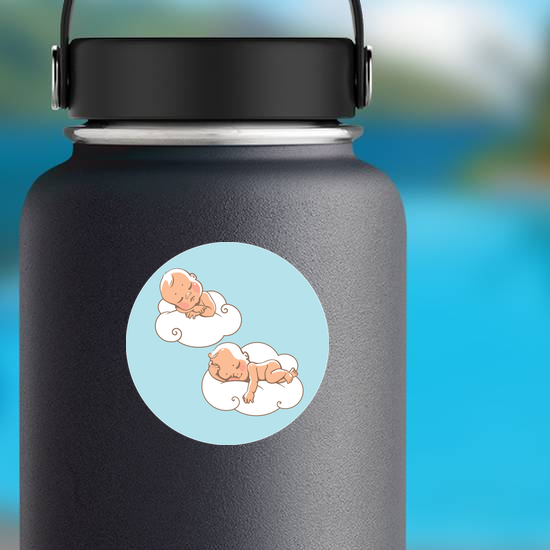 Two Babies Sleeping on Clouds Sticker