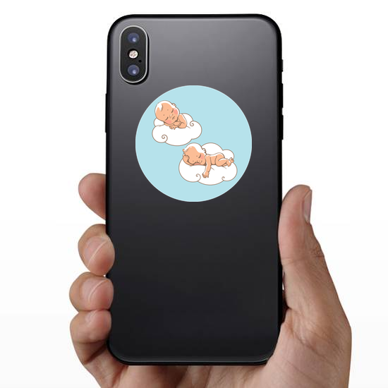 Two Babies Sleeping on Clouds Sticker