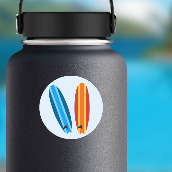 Two Surfing Boards Sticker