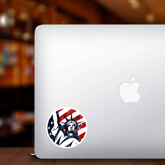 USA Liberty Statue Circle Sticker
