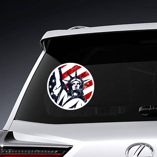 USA Liberty Statue Circle Sticker