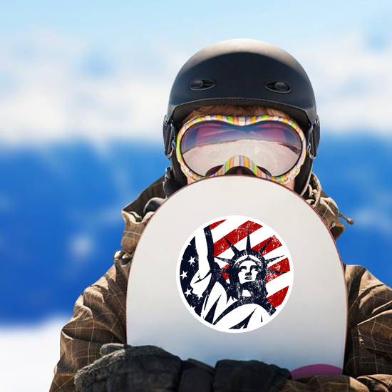 USA Liberty Statue Circle Sticker