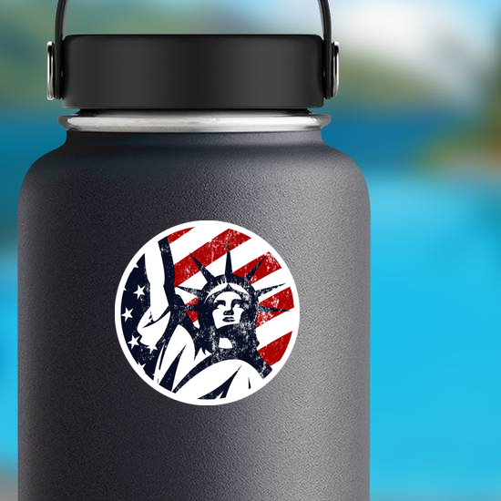 USA Liberty Statue Circle Sticker