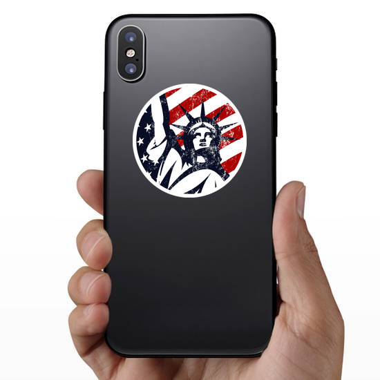 USA Liberty Statue Circle Sticker