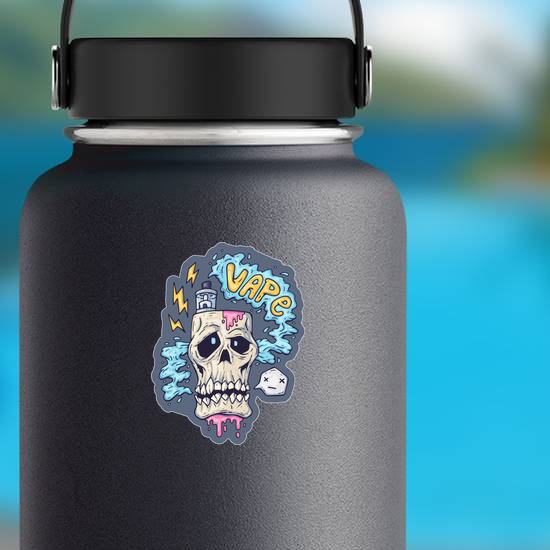 Vape Skull Cartoon Sticker