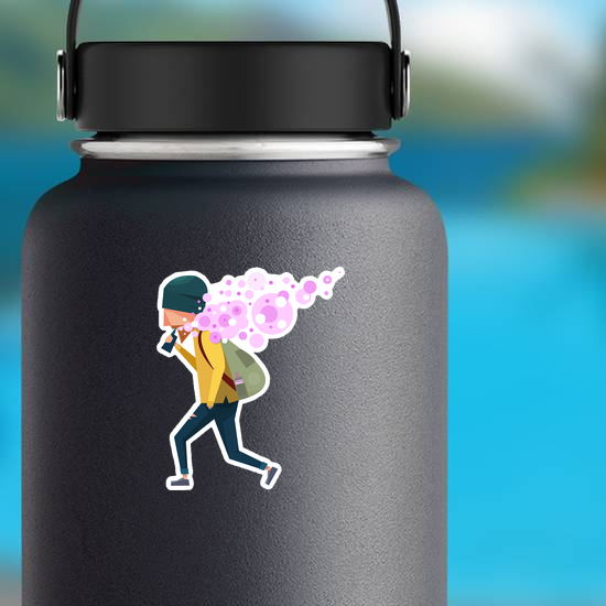 Vaping Hipster With A Mustache Sticker