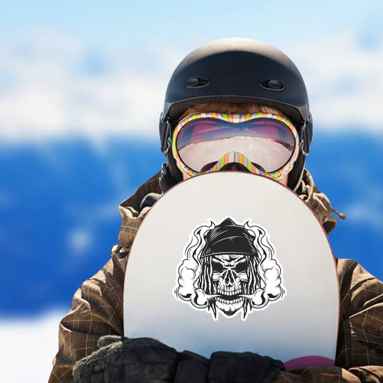 Vaping Skull With Long Hair Sticker