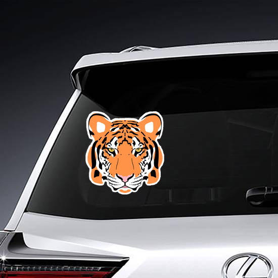 Vector Illustration Of A Tiger Head Sticker