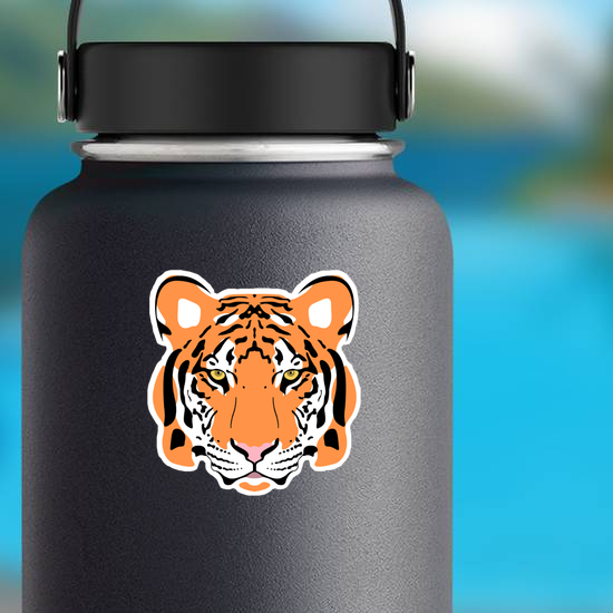 Vector Illustration Of A Tiger Head Sticker
