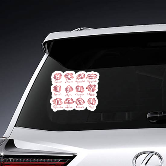 Vector Rose Gold Zodiac Signs Sticker