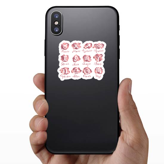 Vector Rose Gold Zodiac Signs Sticker