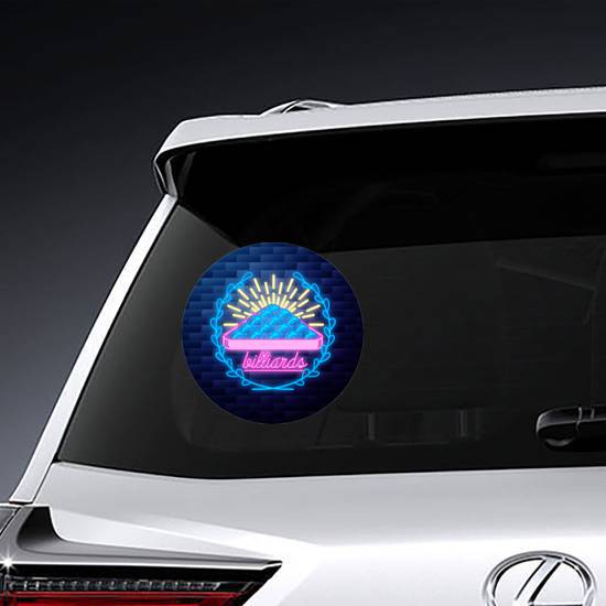 Vintage Billiard Emblem Glowing Sticker