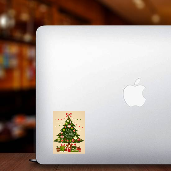 Vintage Christmas Tree With Gifts Sticker