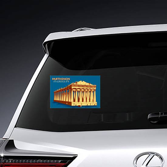 Vintage Parthenon In Athens Sticker example