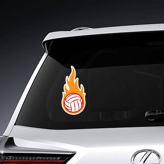 Volleyball Ball With Simple Flames Sticker