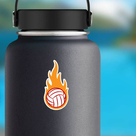 Volleyball Ball With Simple Flames Sticker