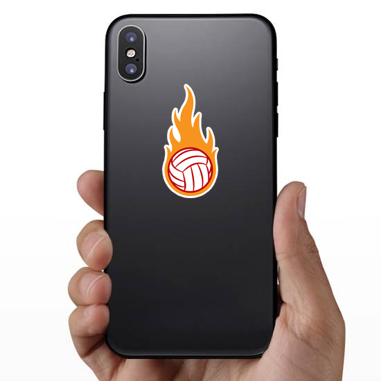 Volleyball Ball With Simple Flames Sticker