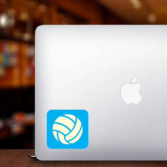 Volleyball Icon On Blue Background Sticker
