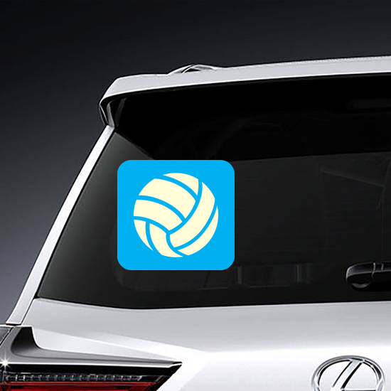 Volleyball Icon On Blue Background Sticker