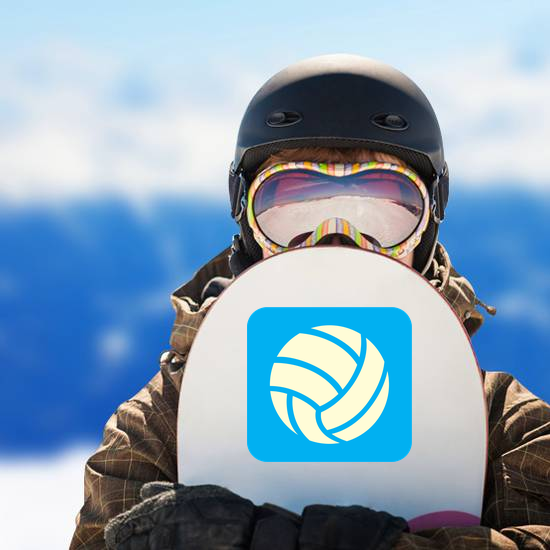 Volleyball Icon On Blue Background Sticker