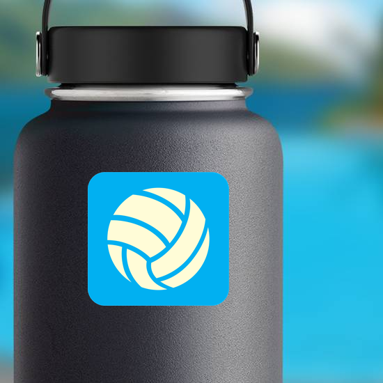Volleyball Icon On Blue Background Sticker
