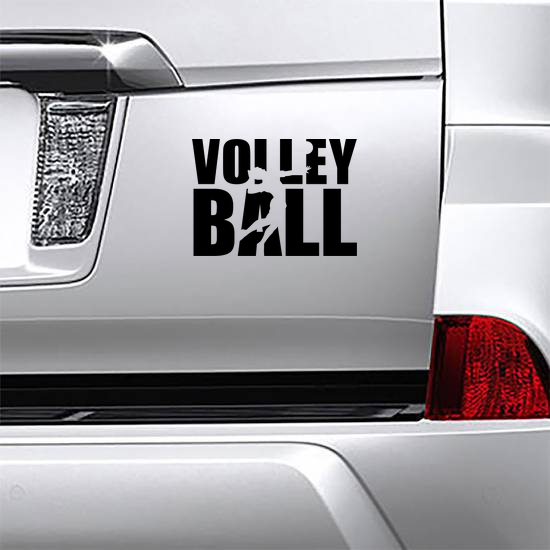 Volleyball Text With Player Sticker