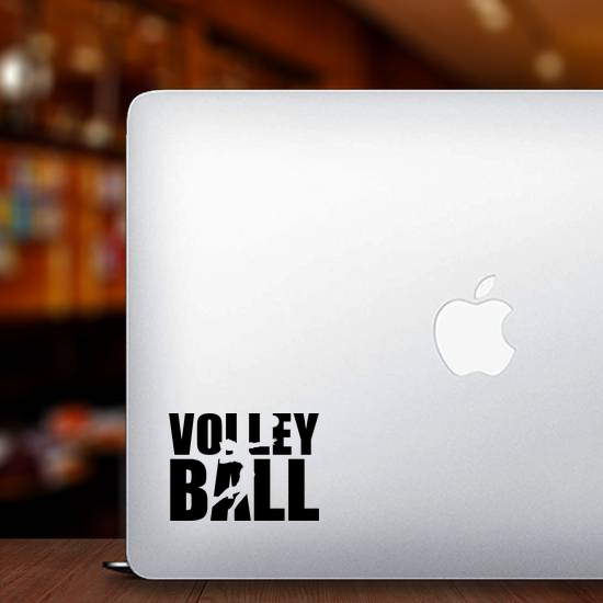 Volleyball Text With Player Sticker
