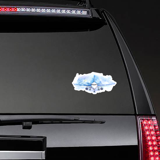 Watercolor Airplane Art Sticker