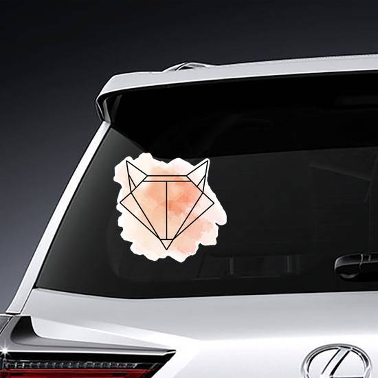 Watercolor and Geometric Fox Head Design Sticker
