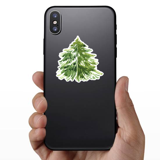 Watercolor Christmas Tree Sticker
