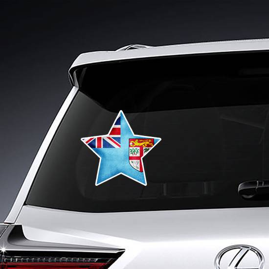 Watercolor Fiji Flag Star Sticker example