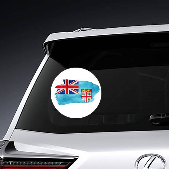 Watercolor Fiji Flag Sticker example