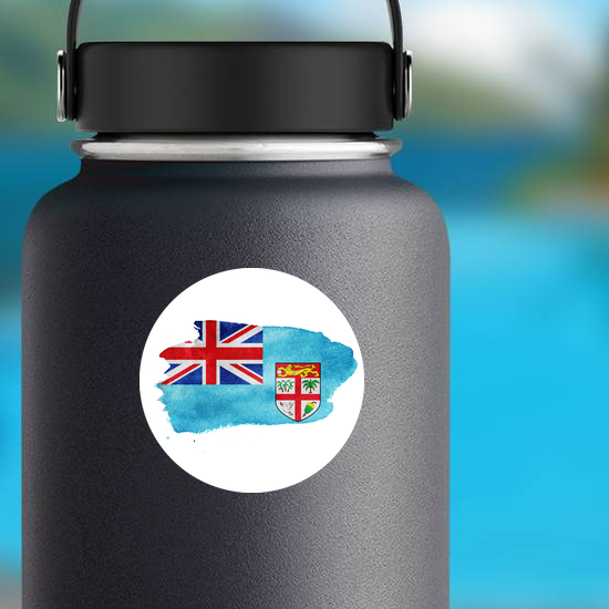 Watercolor Fiji Flag Sticker