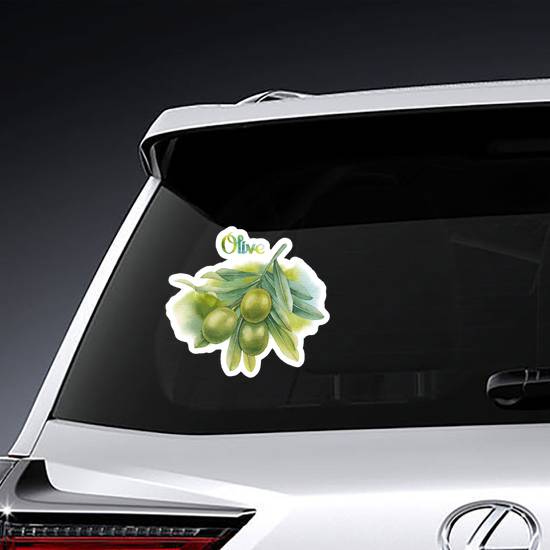 Watercolor Green Olive Sticker example