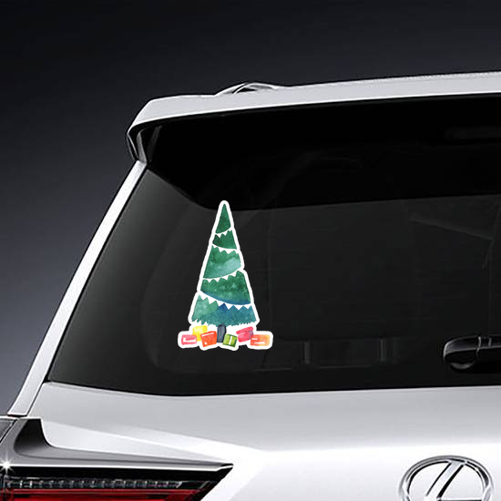 Watercolor Holiday Tree Sticker
