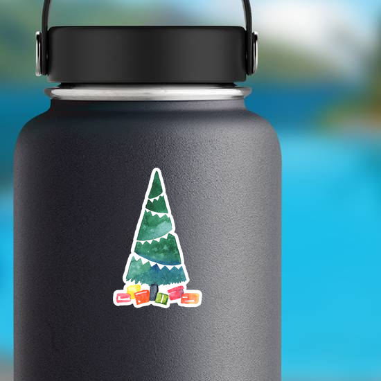 Watercolor Holiday Tree Sticker