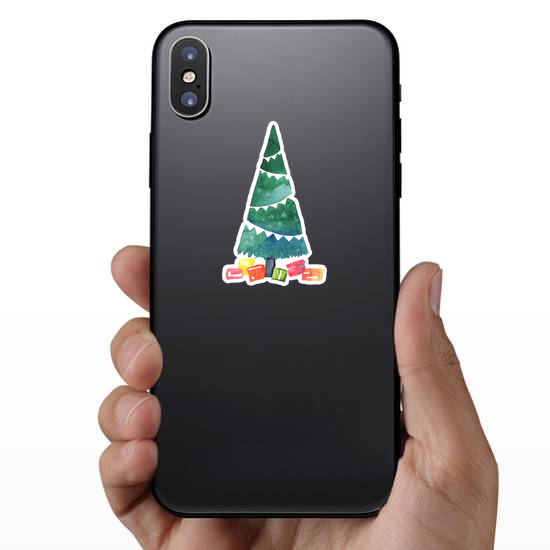 Watercolor Holiday Tree Sticker