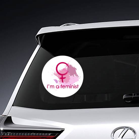 Watercolor I'm A Feminist Female Symbol Sticker example 