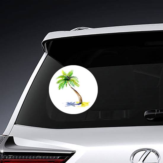 Watercolor Palm Tree Sticker example