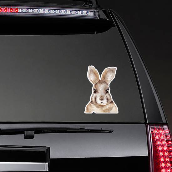 Watercolor Rabbit Portrait Sticker example