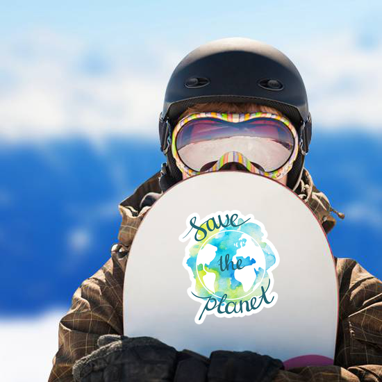 Watercolor Save the Planet Sticker