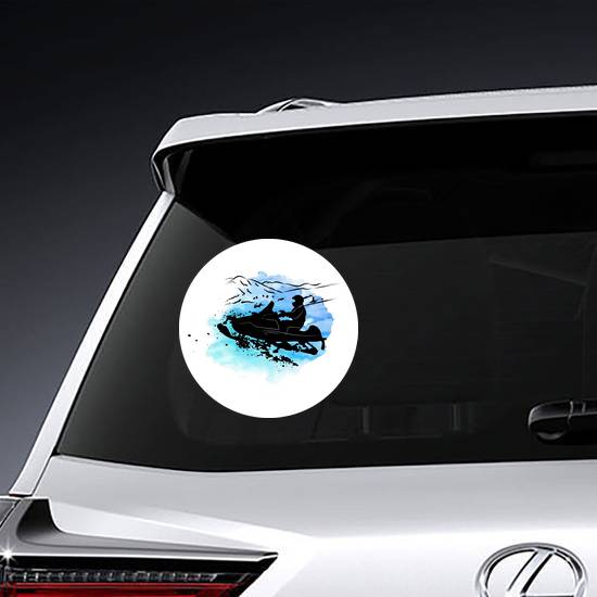 Watercolor Snowmobiling Sticker