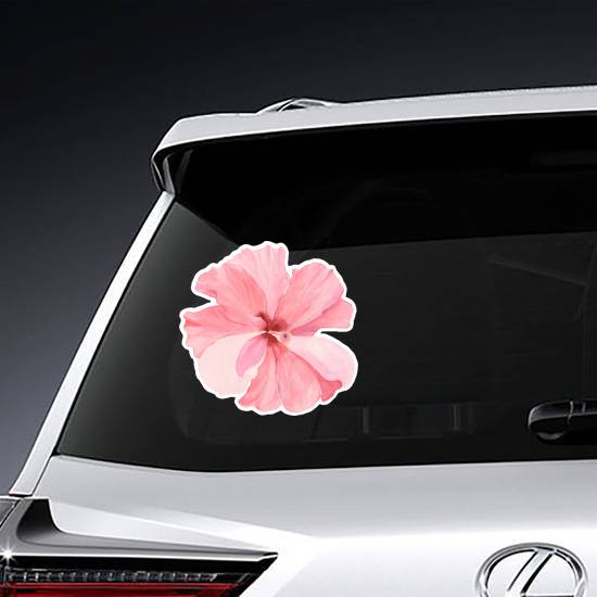 Watercolor Soft Red Hibiscus Sticker example