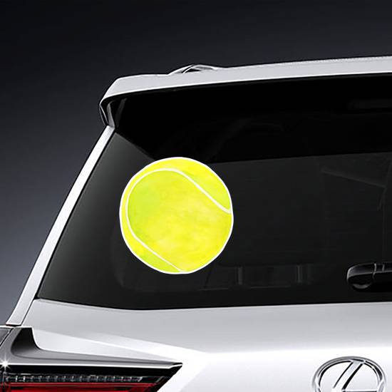 Watercolor Tennis Ball Illustration Sticker example
