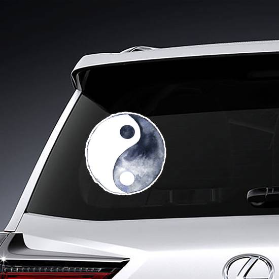 Watercolor Yin Yang Symbol Sticker example