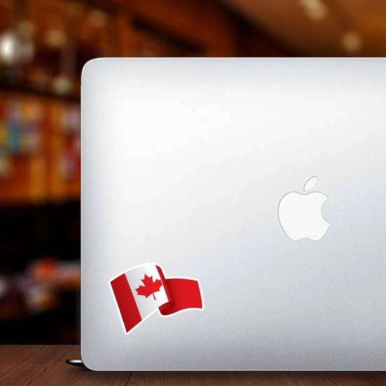 Waving Canadian Flag Sticker