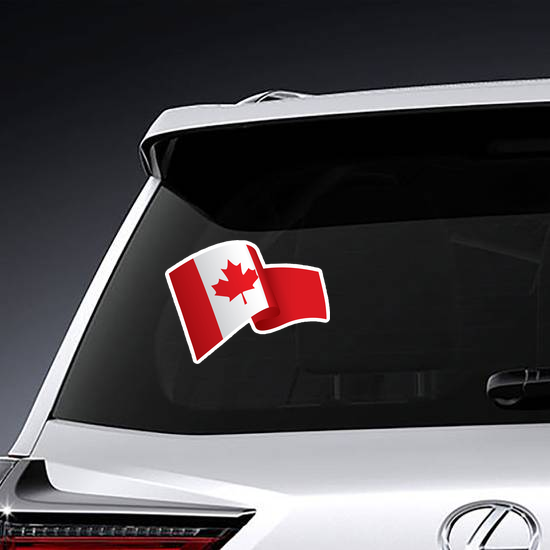 Waving Canadian Flag Sticker