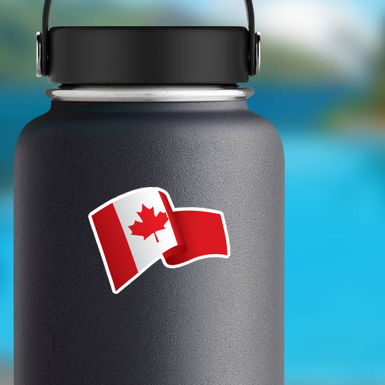 Waving Canadian Flag Sticker